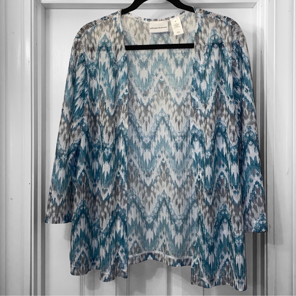 Alfred Dunner Lake Meade Open-Front Chevron Blouse